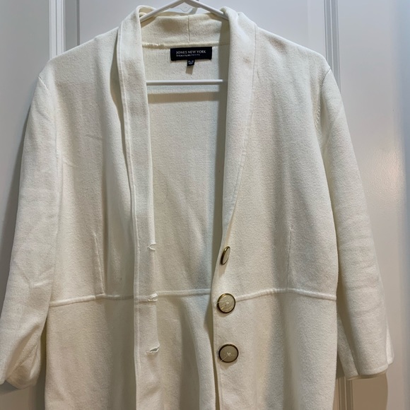 Jones New York off white 3/4 sleeves cardigan - Picture 1 of 4